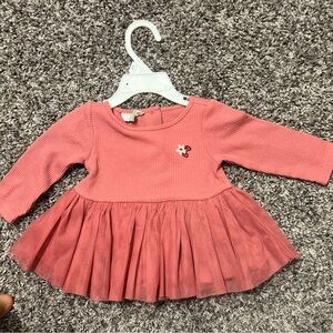 Pink Long-Sleeve Kids Dress